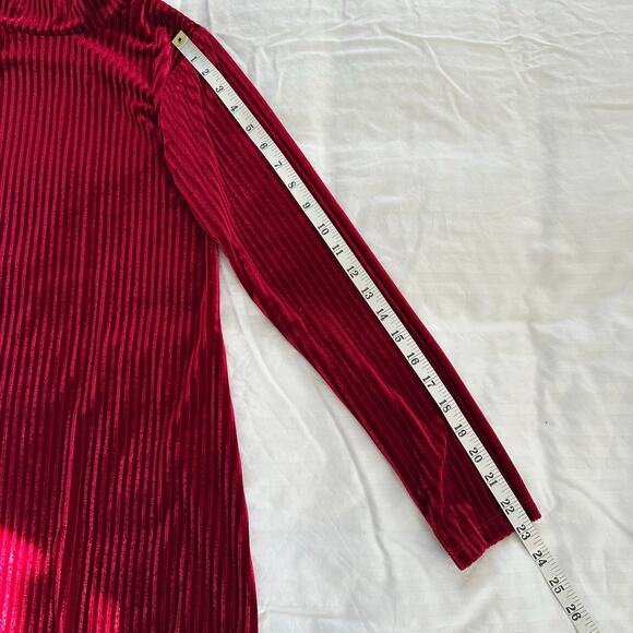 Red Velour Mock Neck Red Holiday Dress Art Class Girls Size 14 - Picture 7 of 8
